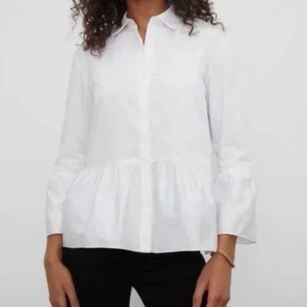 Club Monaco ! button down peplum blouse ( S)
